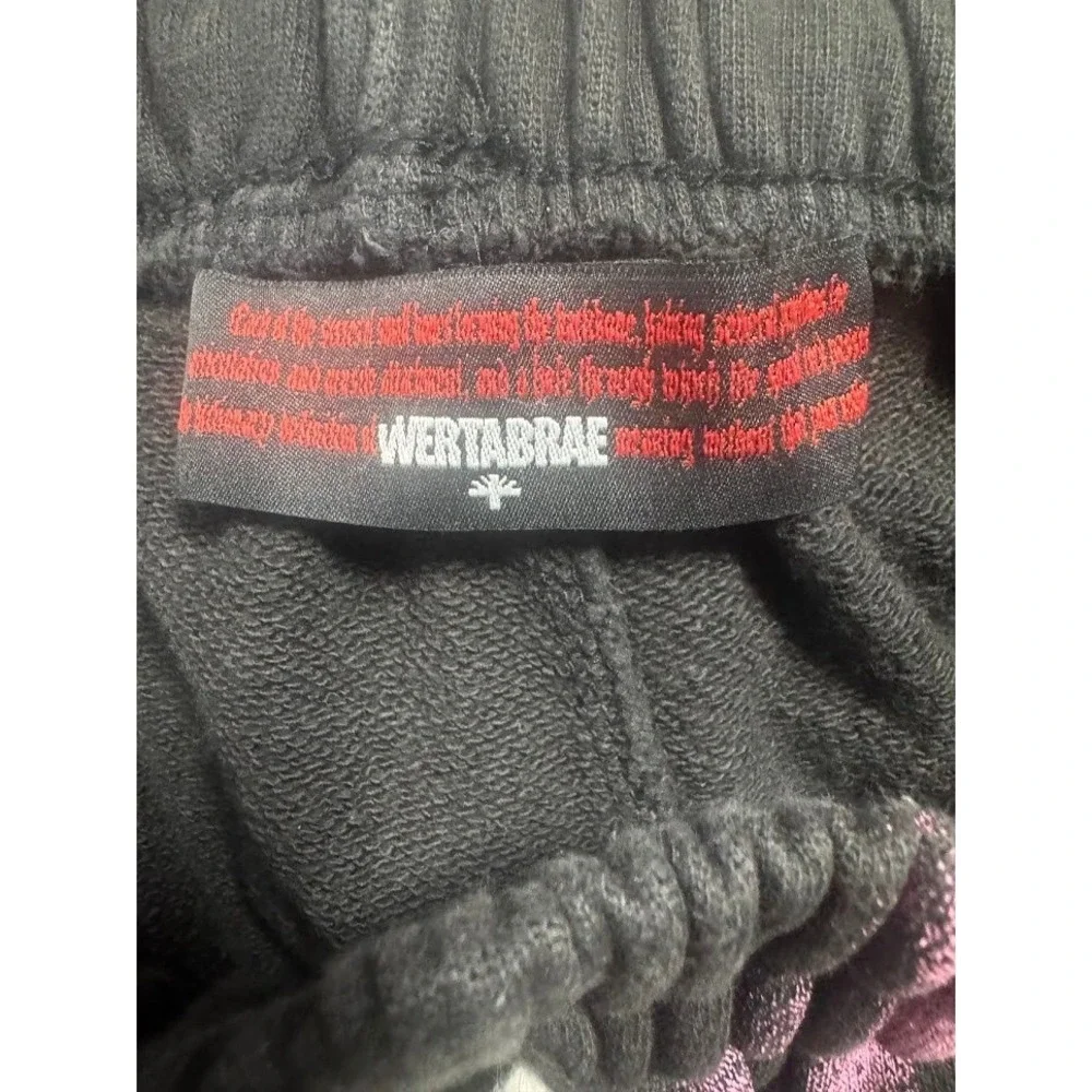 Unknown Brand Skull Print Distressed Sweat‎ Shorts Black Pink Streetwear Mens